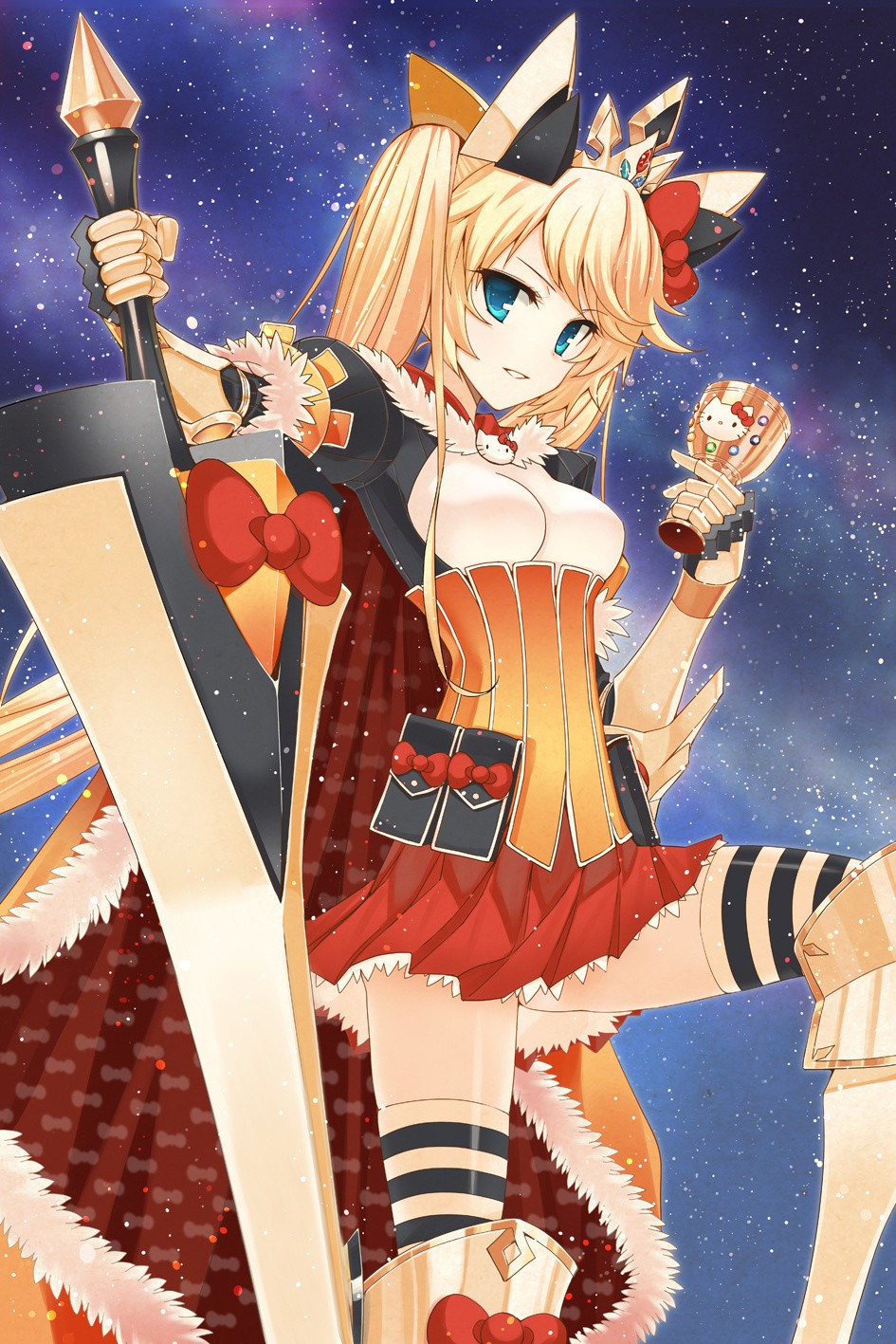 achunchun, hello_kitty, thighhighs