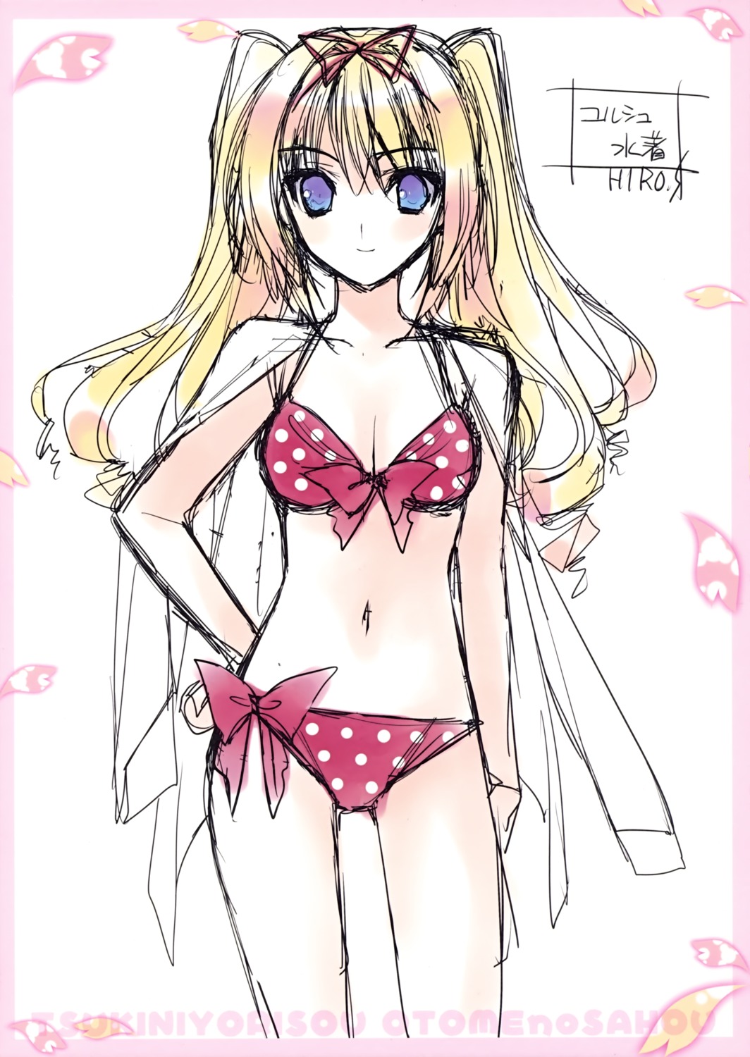 bikini, sketch, suzuhira_hiro, swimsuits, tsuki_ni_yorisou_otome_no_sahou, ursule_fleur_jeanmarie