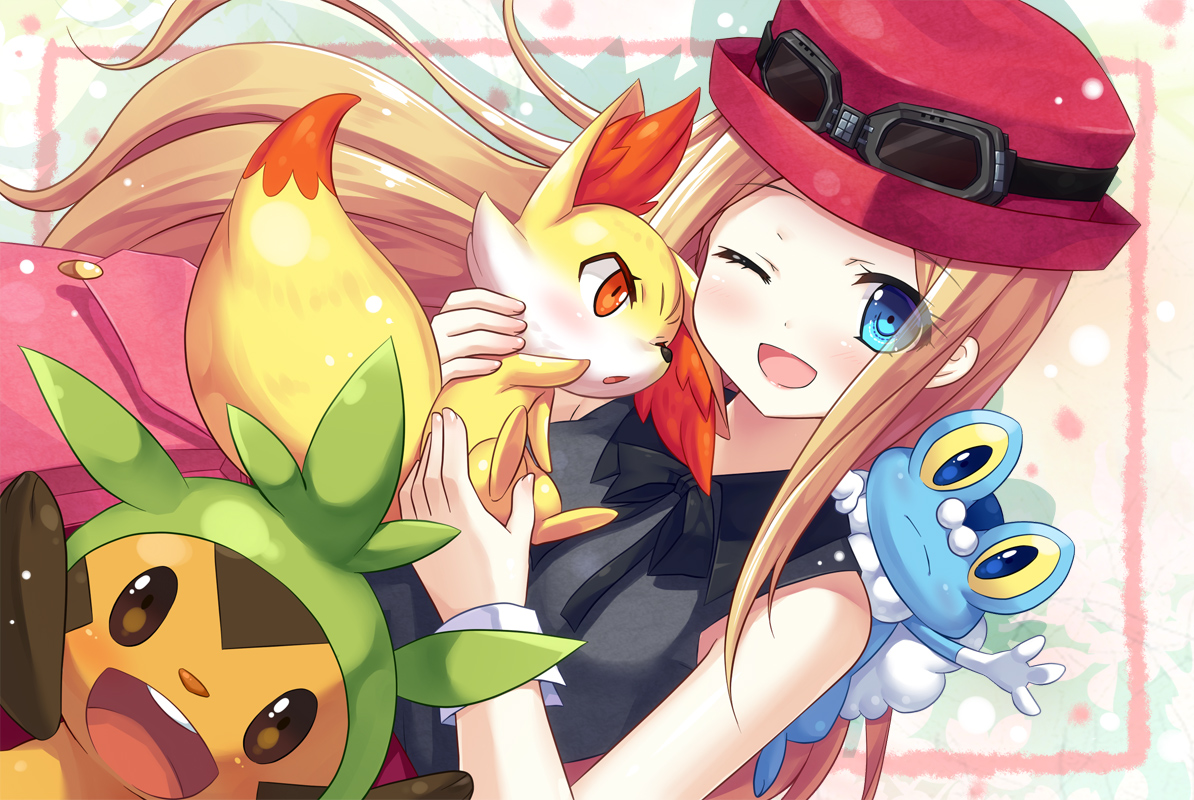 chespin, fennekin, froakie, pokemon, pokemon_xy, serena_(pokemon), yano_mitsuki