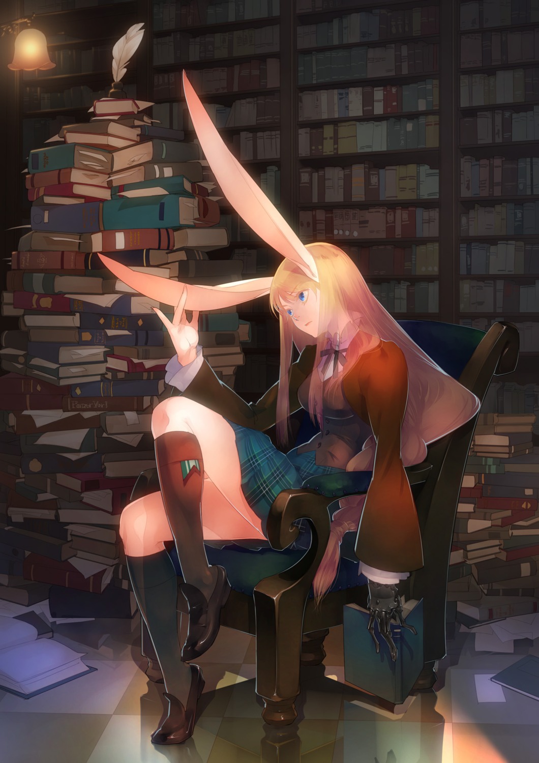 animal_ears, asa, bunny_ears, seifuku