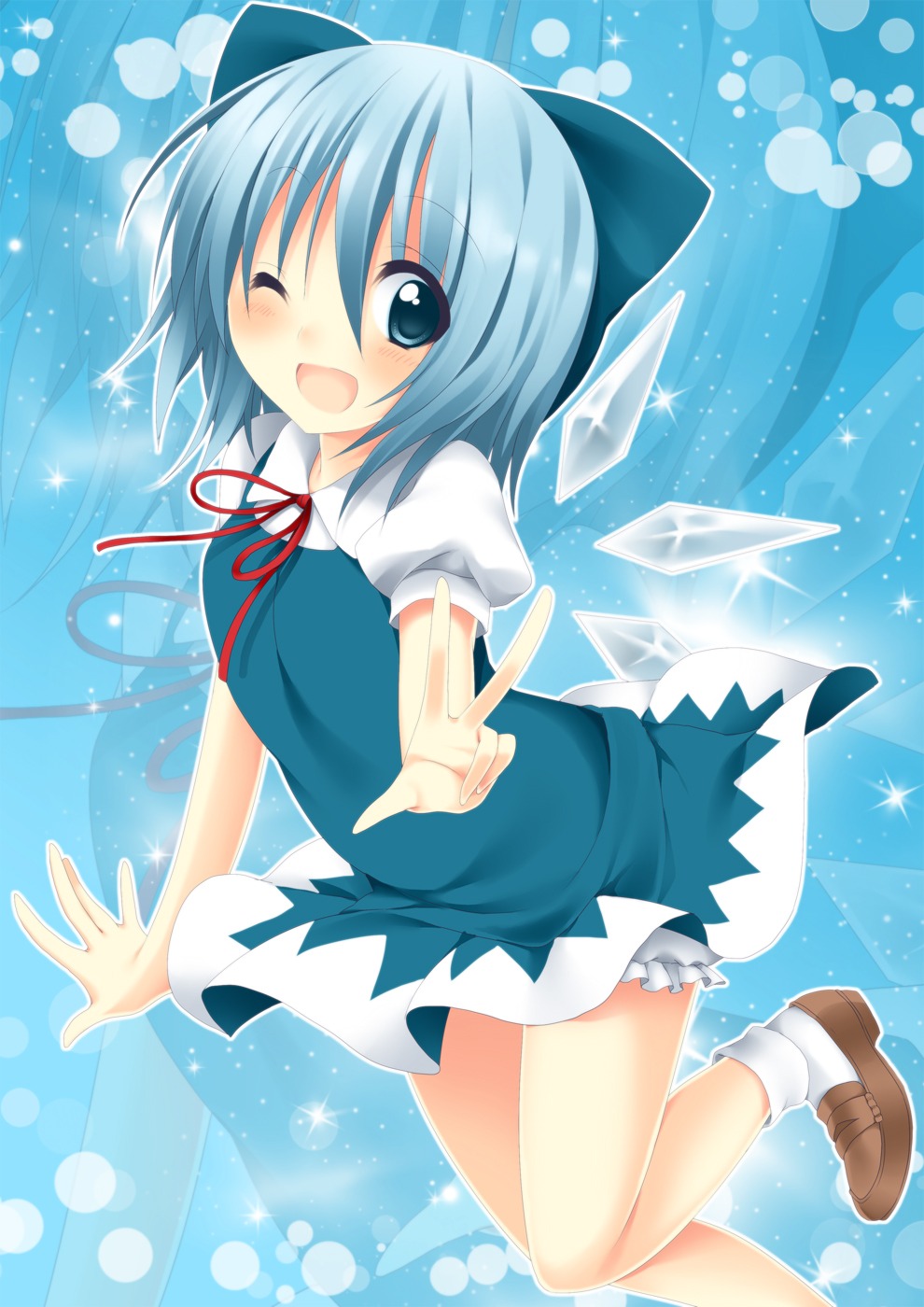 cirno, dress, shimofuri_oniku, touhou, wings