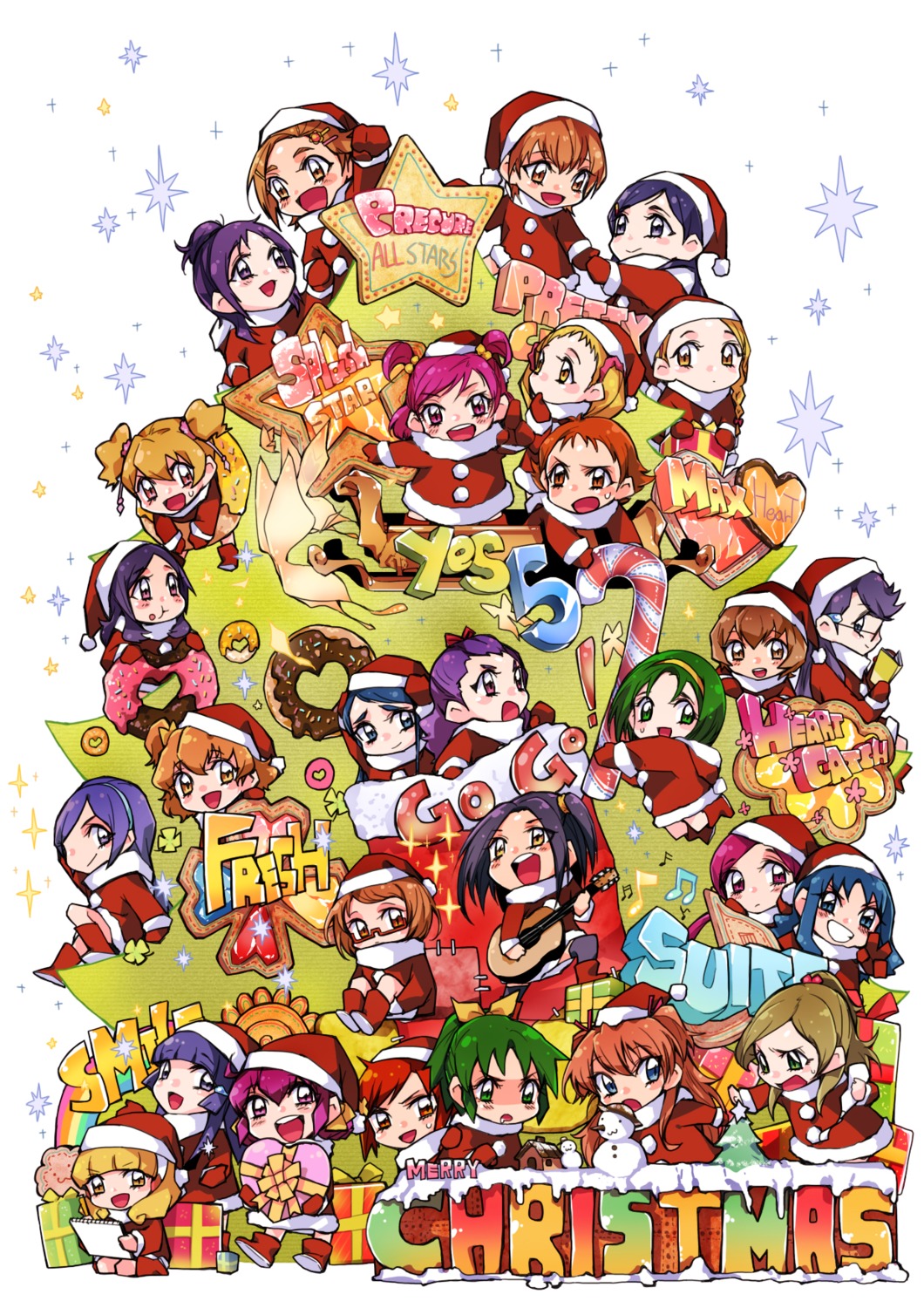 akimoto_komachi, aoki_reika, aono_miki, chibi, christmas, fresh_precure!, futari_wa_precure, futari_wa_precure_splash_star, guitar, hanasaki_tsubomi, heartcatch_precure!, higashi_setsuna, hino_akane, hoshizora_miyuki, hyuuga_saki, kasugano_urara, kujou_hikari, kurokawa_ellen, kurumi_erika, midorikawa_nao, mimino_kurumi, minamino_kanade, minazuki_karen, misumi_nagisa, momozono_love, natsuki_rin, precure, shirabe_ako, smile_precure!, suite_precure, tima, tsukikage_yuri, yamabuki_inori, yes!_precure_5, yukishiro_honoka, yumehara_nozomi