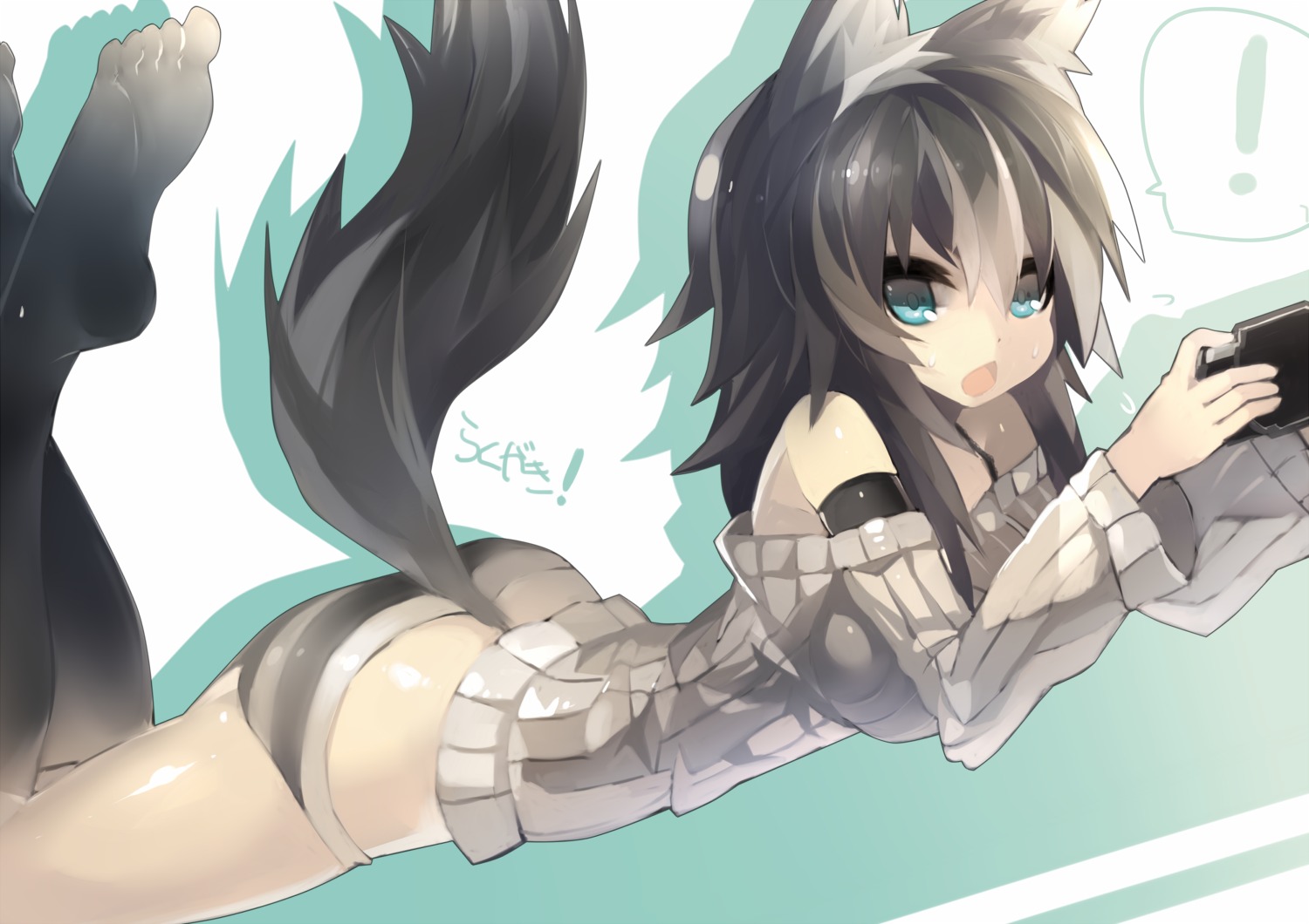 animal_ears, kitsune, mamuru, pantsu, shimapan, tail, thighhighs