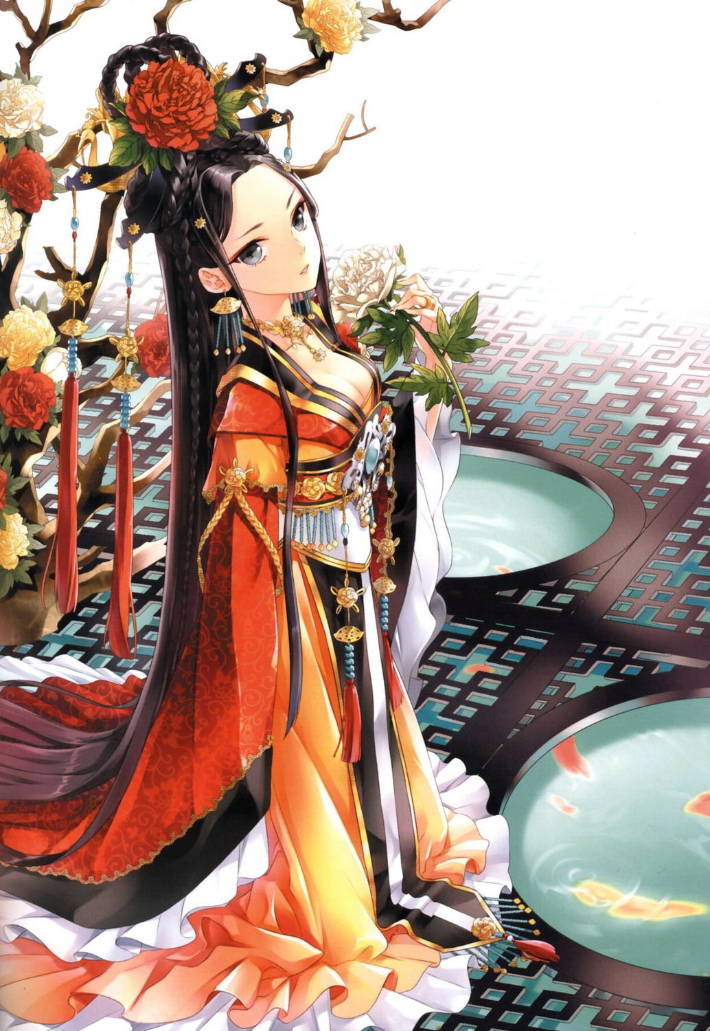 asian_clothes, cleavage, cocoon_(loveririn)