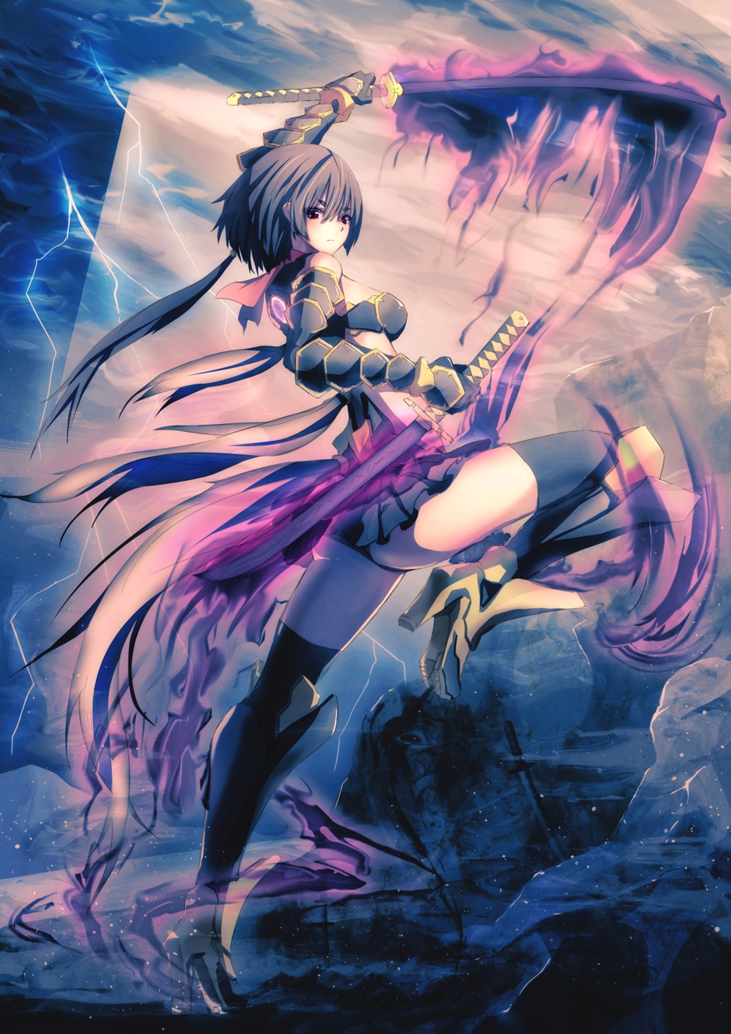 armor, meron_to_maria, sword, thighhighs