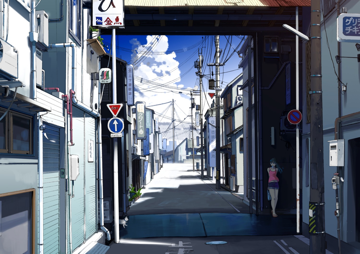 kurono-kuro, landscape, neko