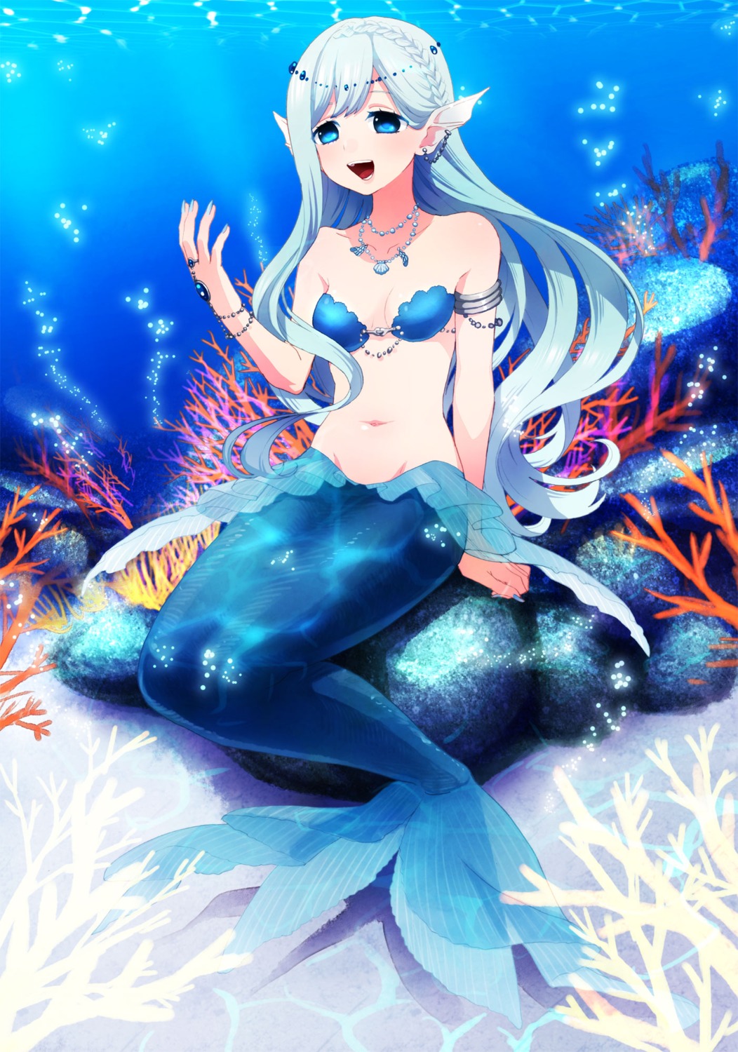 bikini_top, cleavage, helmet_(musco2), mermaid, monster_girl, swimsuits