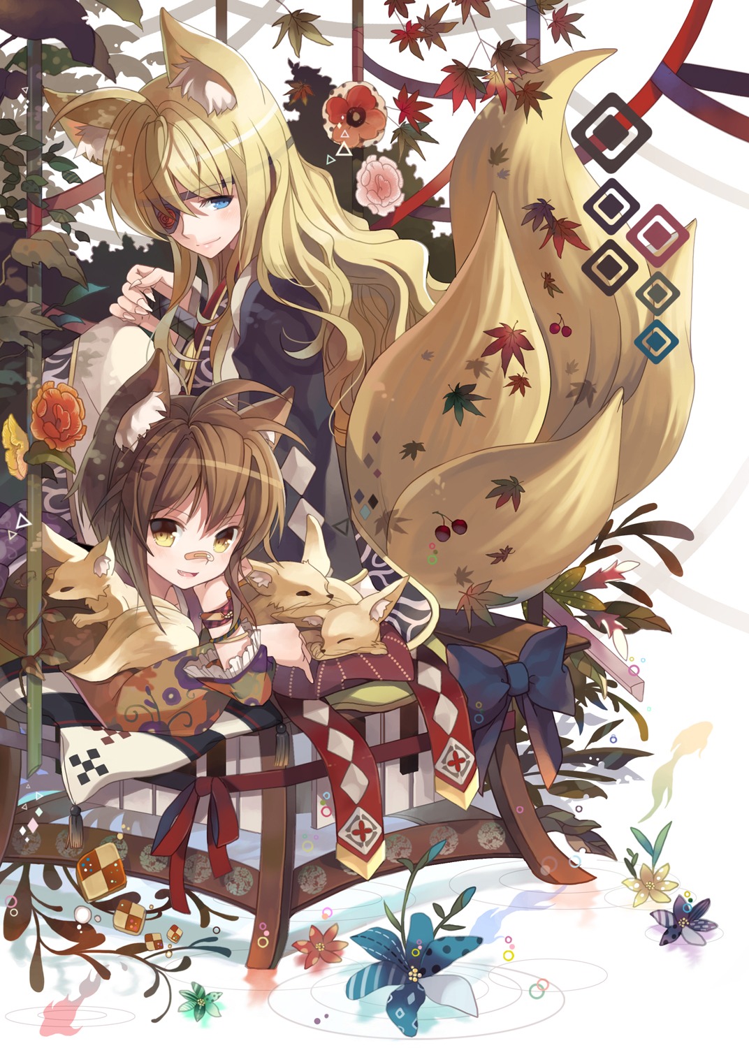 animal_ears, bandaid, eyepatch, rednian, tail, tartaros