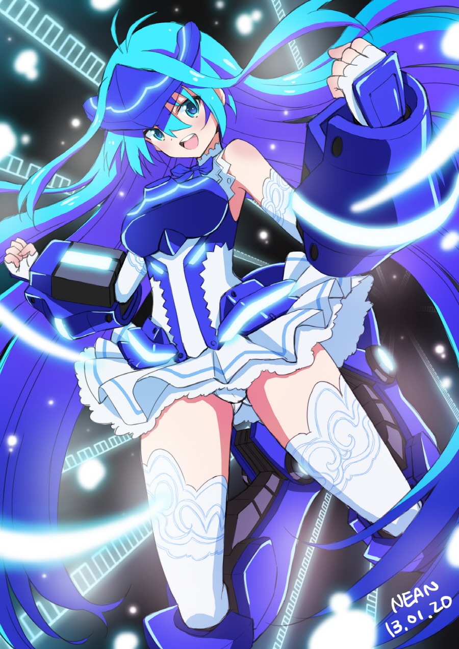 nean, pantsu, thighhighs, vivid_blue, vividred_operation