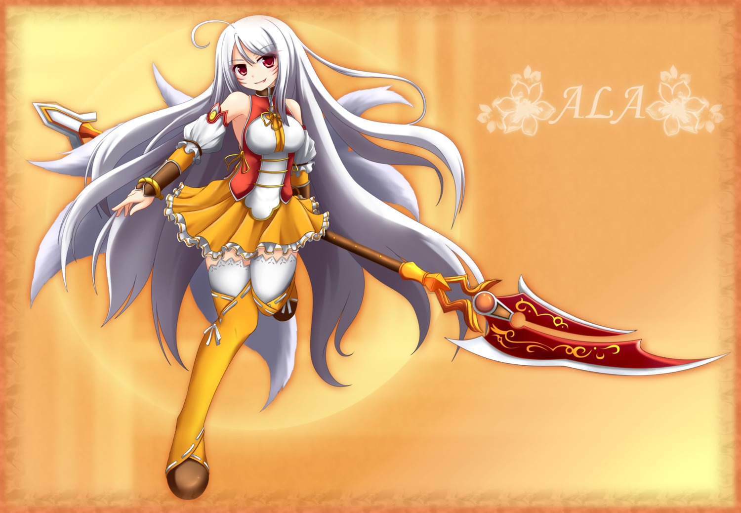 ara_haan, cat_and_rabbit, elsword, tail, thighhighs, weapon