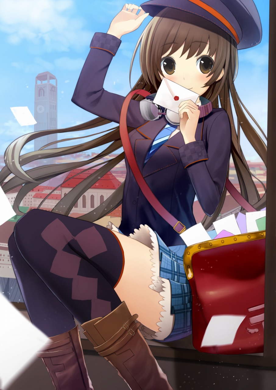ichiko_oharu, seifuku, thighhighs