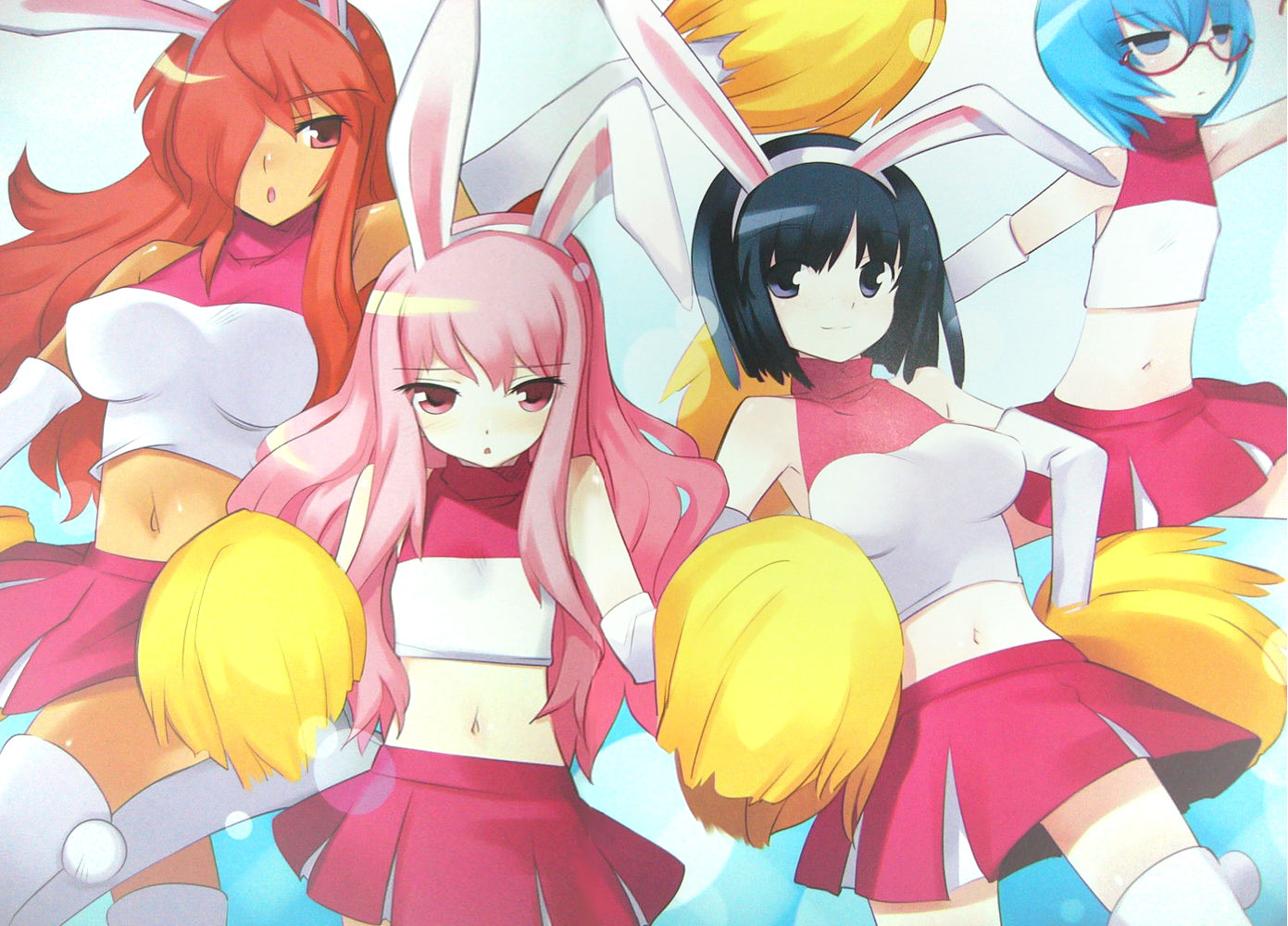 animal_ears, bunny_ears, cheerleader, kirche, louise_francoise_le_blanc_de_la_valliere, siesta, tabitha, usatsuka_eiji