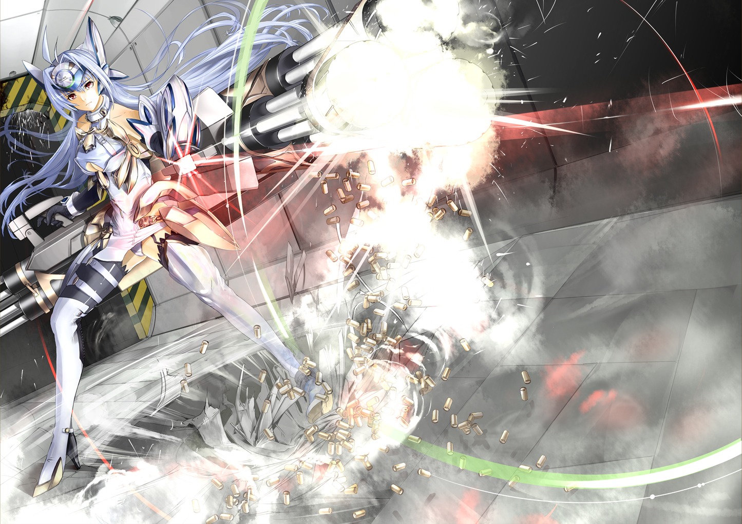 giba_(out-low), gun, kos-mos, pantsu, stockings, thighhighs, underboob, xenosaga