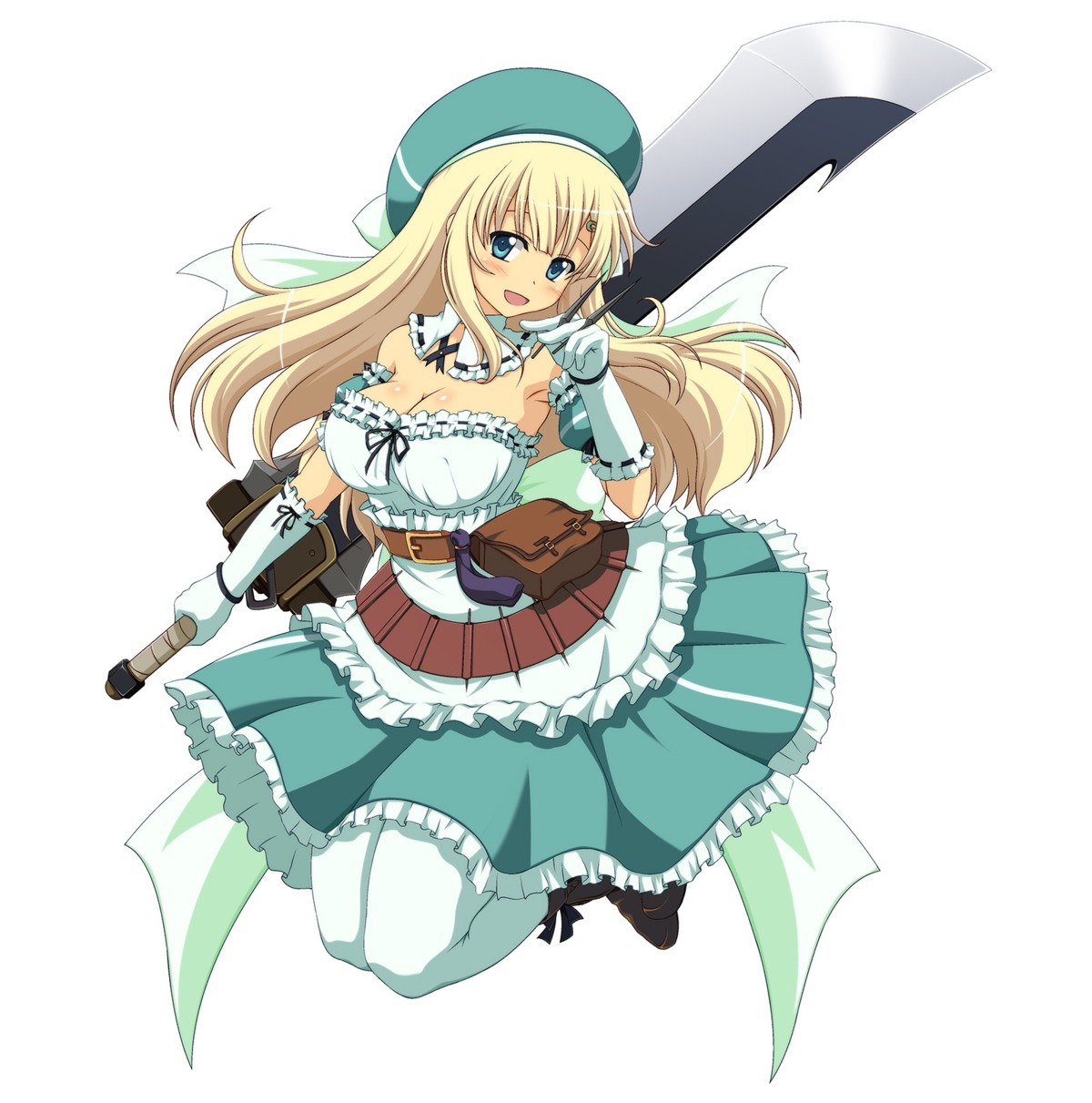 cleavage, pantyhose, senran_kagura, shira-nyoro, sword, yomi_(senran_kagura)