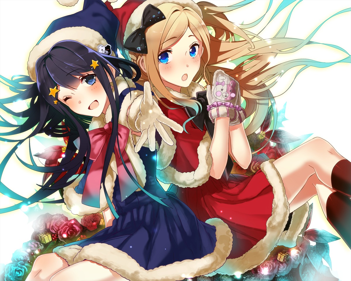 christmas, dangan-ronpa, dangan-ronpa_2, maizono_sayaka, sepain, sonia_nevermind