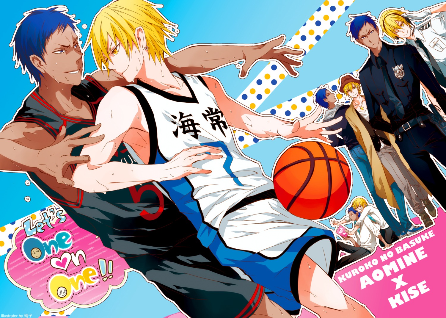 aomine_daiki, garasu, kise_ryouta, kuroko_no_basket, male