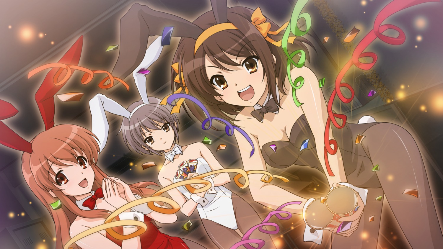 animal_ears, asahina_mikuru, bunny_ears, bunny_girl, cleavage, game_cg, nagato_yuki, suzumiya_haruhi, suzumiya_haruhi_no_tsuisou, suzumiya_haruhi_no_yuuutsu