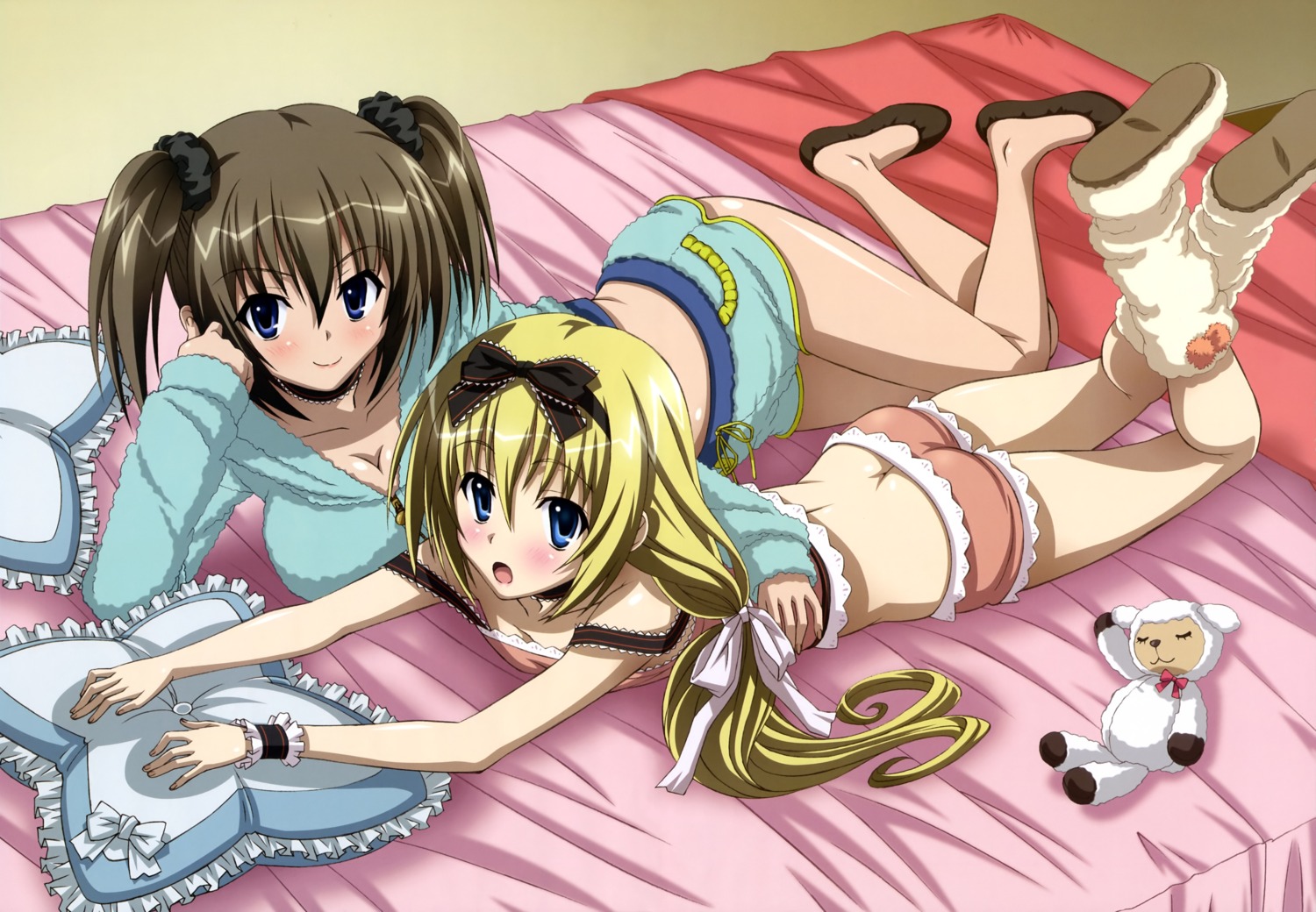 ass, cleavage, seitokai_no_ichizon, shiina_mafuyu, shiina_minatsu, umetsu_yukinori