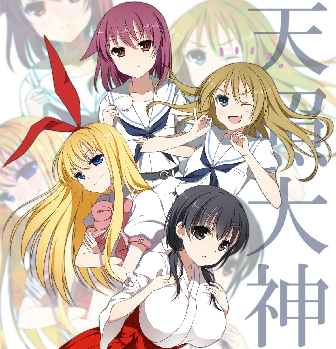 amae_koromo, animal_ears, bunny_ears, jindai_komaki, miko, miyanaga_teru, oohoshi_awai, saki