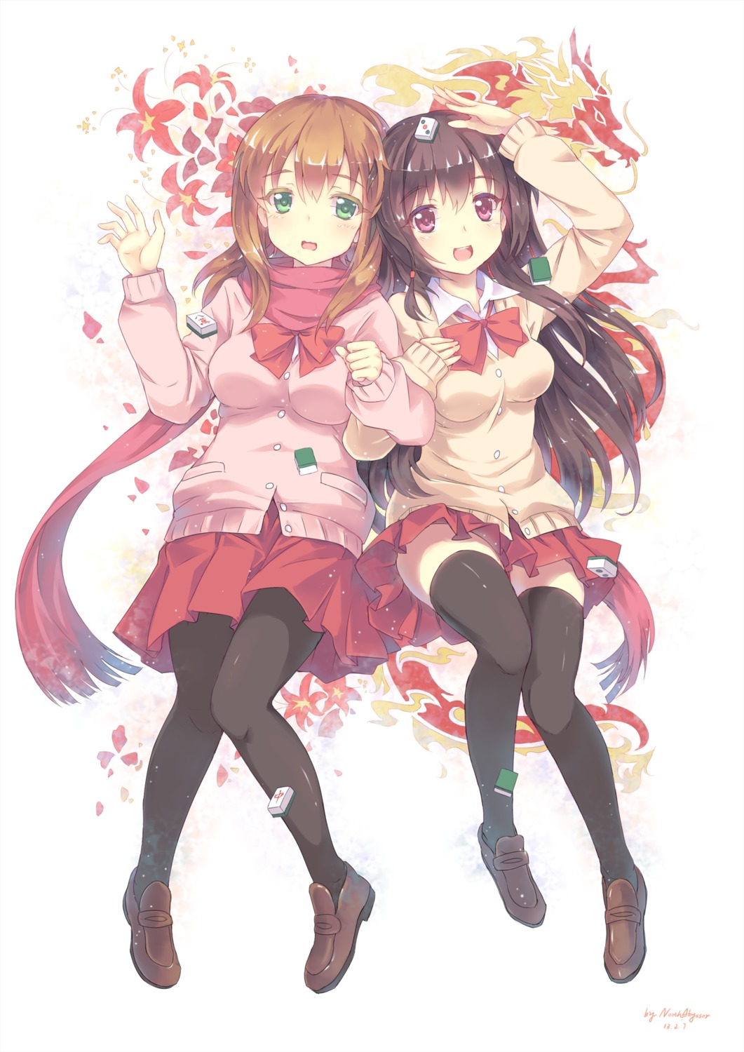 abyss_of_parliament, matsumi_kuro, matsumi_yuu, pantyhose, saki, saki_achiga-hen, seifuku, thighhighs