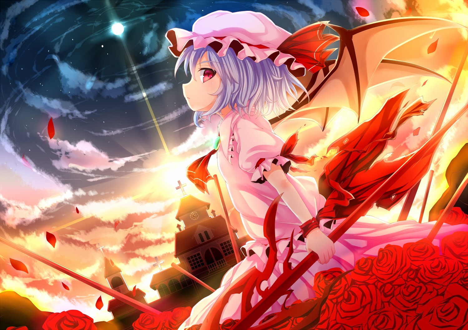 gamuo, remilia_scarlet, touhou, wings