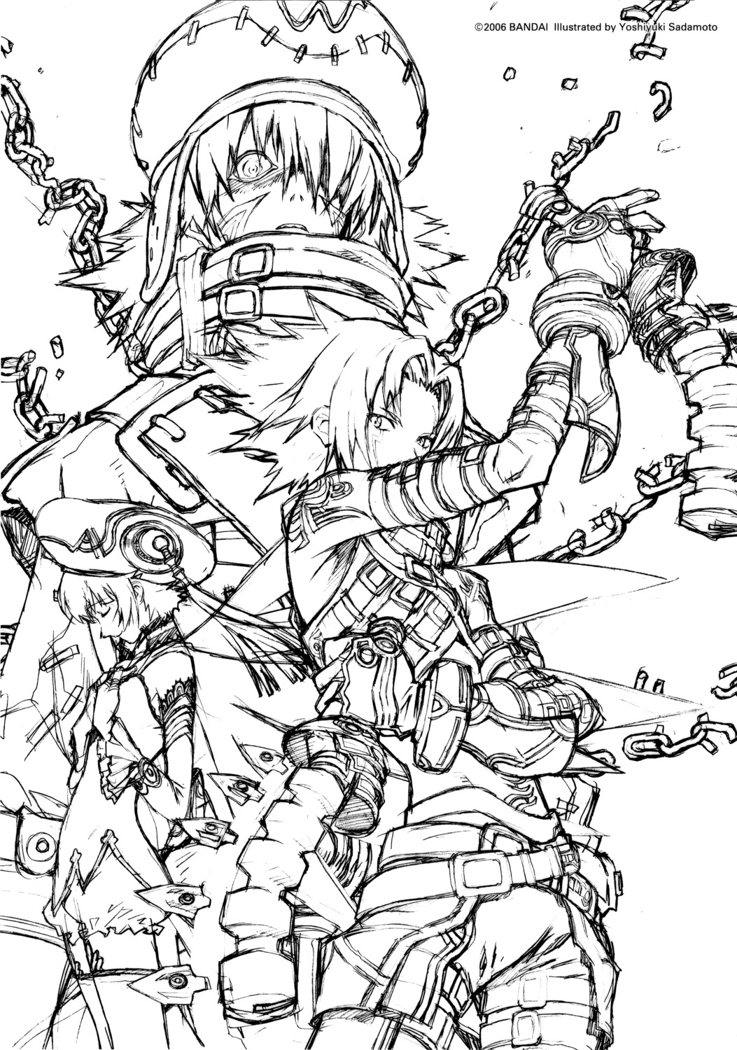 .hack//, .hack//g.u., atoli, haseo, monochrome, sadamoto_yoshiyuki, tri-edge