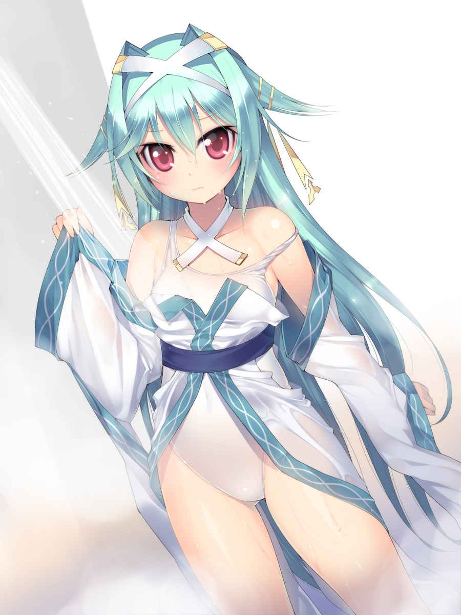 bathing, kashiwamochi_yomogi, mogami_yoshiaki, mogami_yoshiaki_(sengoku_collection), sengoku_collection, swimsuits, wet_clothes