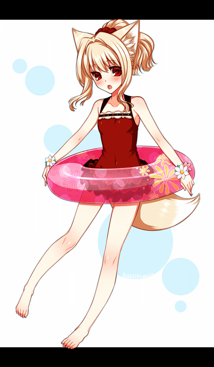 animal_ears, konshin, swimsuits, tail