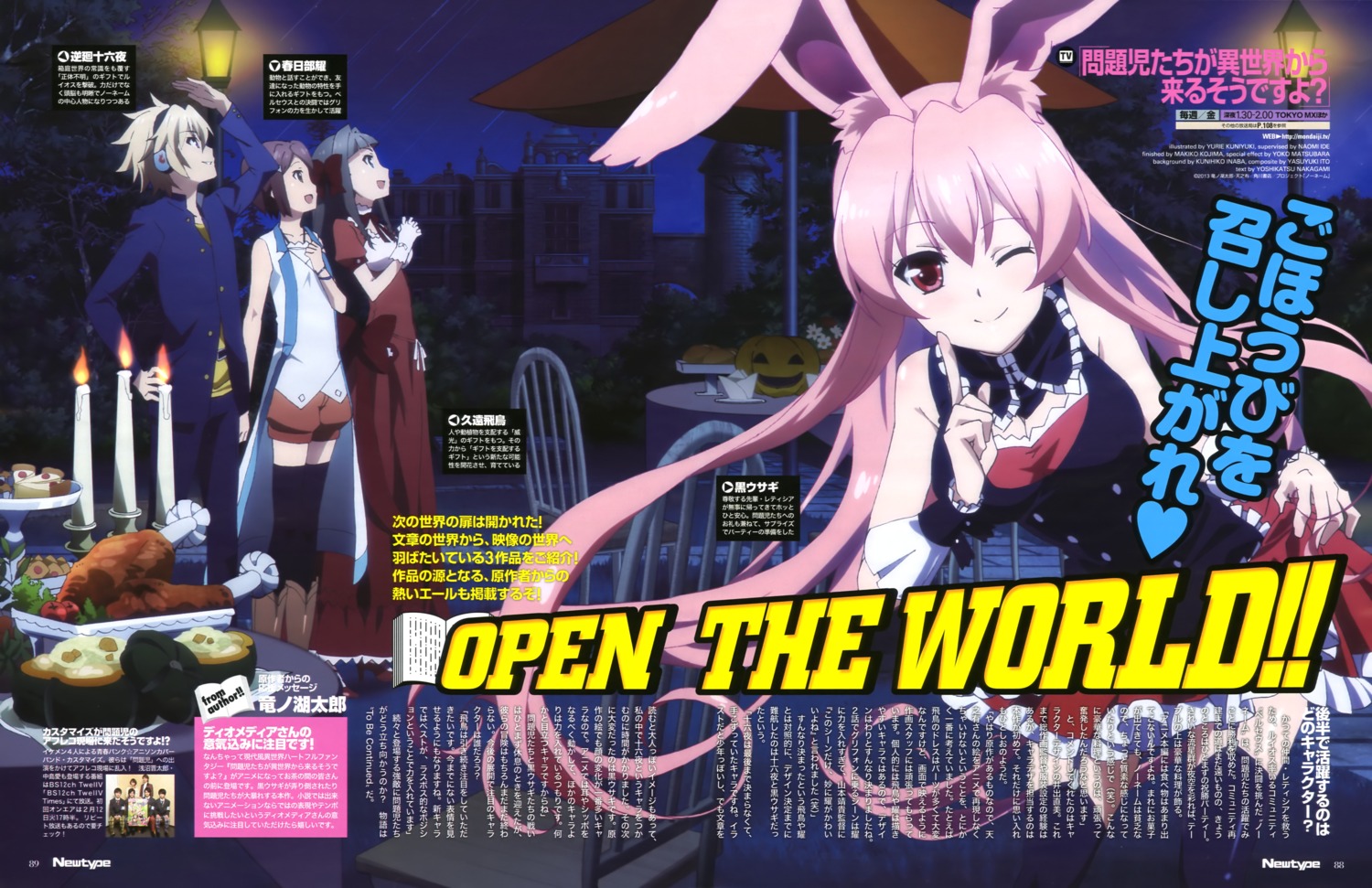 animal_ears, bunny_ears, cleavage, dress, headphones, kasukabe_you, kudou_asuka, kuniyuki_yurie