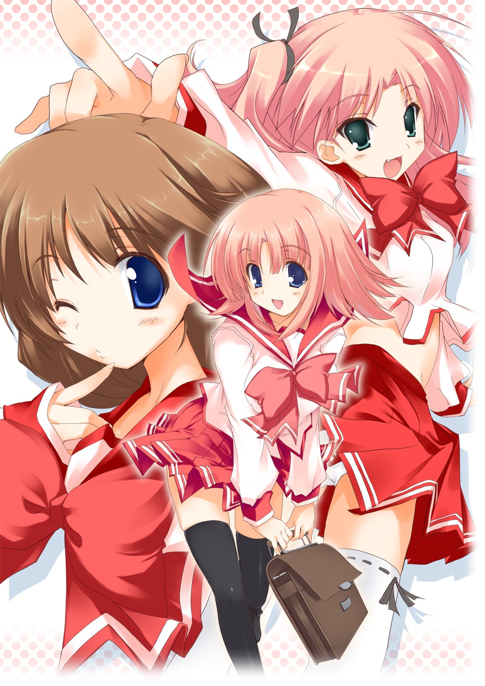 komaki_ikuno, kouno_harumi, maaryan, seifuku, thighhighs, to_heart_(series), to_heart_2, yoshiwo