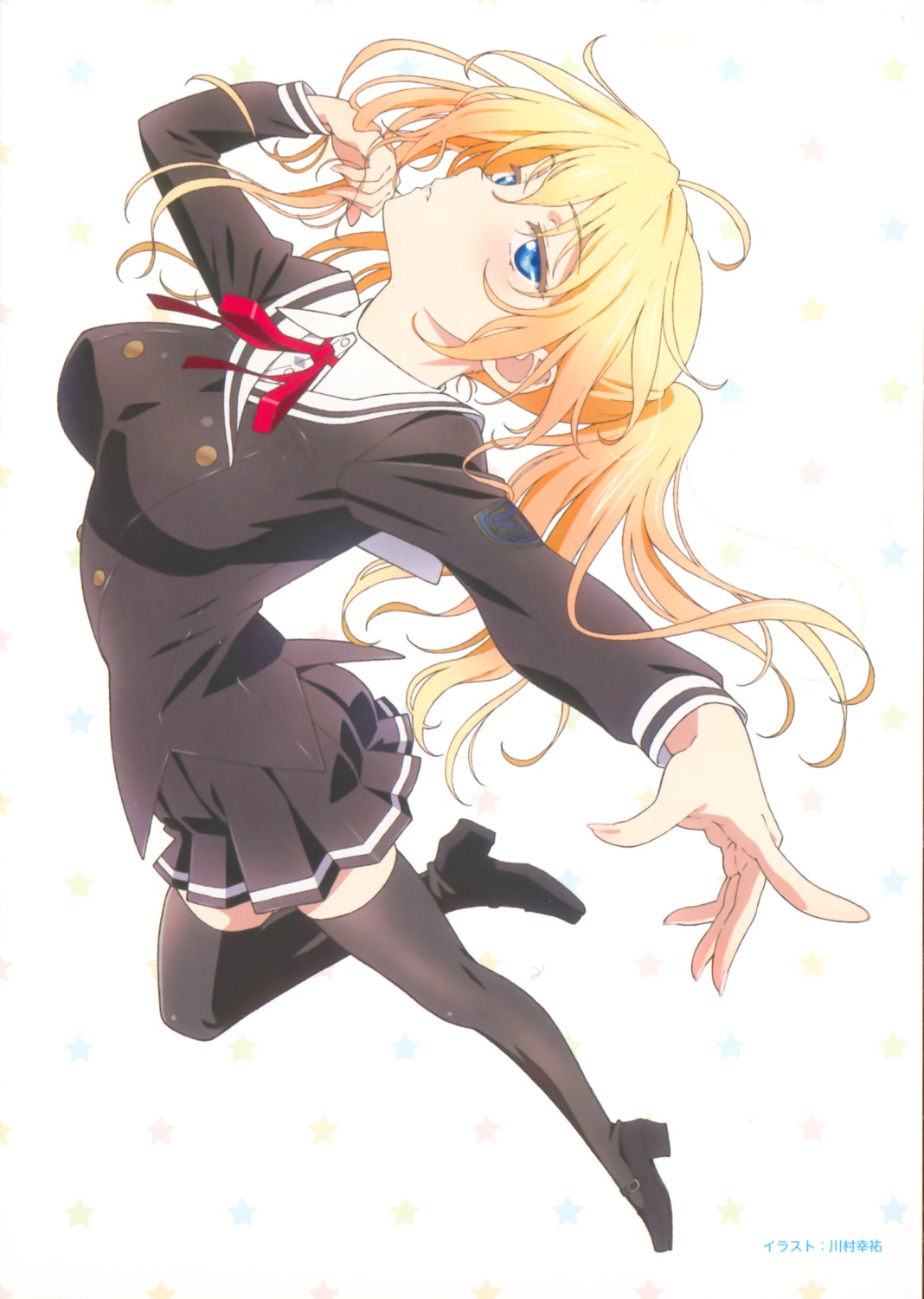 kawamura_kousuke, nasuhara_anastasia, onii-chan_dakedo_ai_sae_areba_kankei_naiyo_ne, seifuku, thighhighs