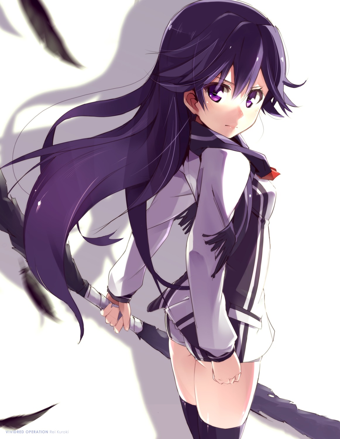 kuroki_rei, pomon_illust, thighhighs, vividred_operation