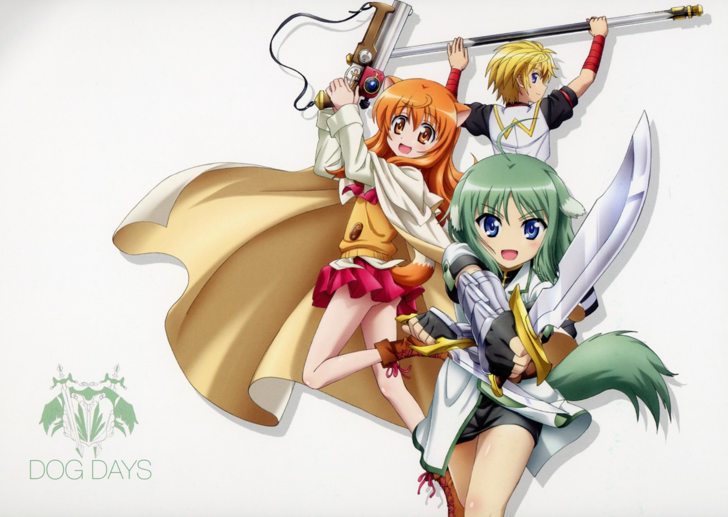 animal_ears, dog_days, eclair_martinozzi, ricotta_elmar, shinku_izumi, sword, tail