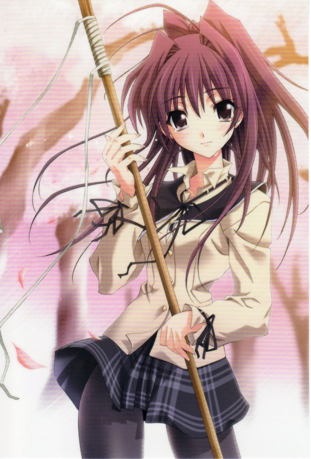 fujiwara_miyabi, memories_off, memories_off_sorekara, pantyhose, scanning_artifacts, seifuku