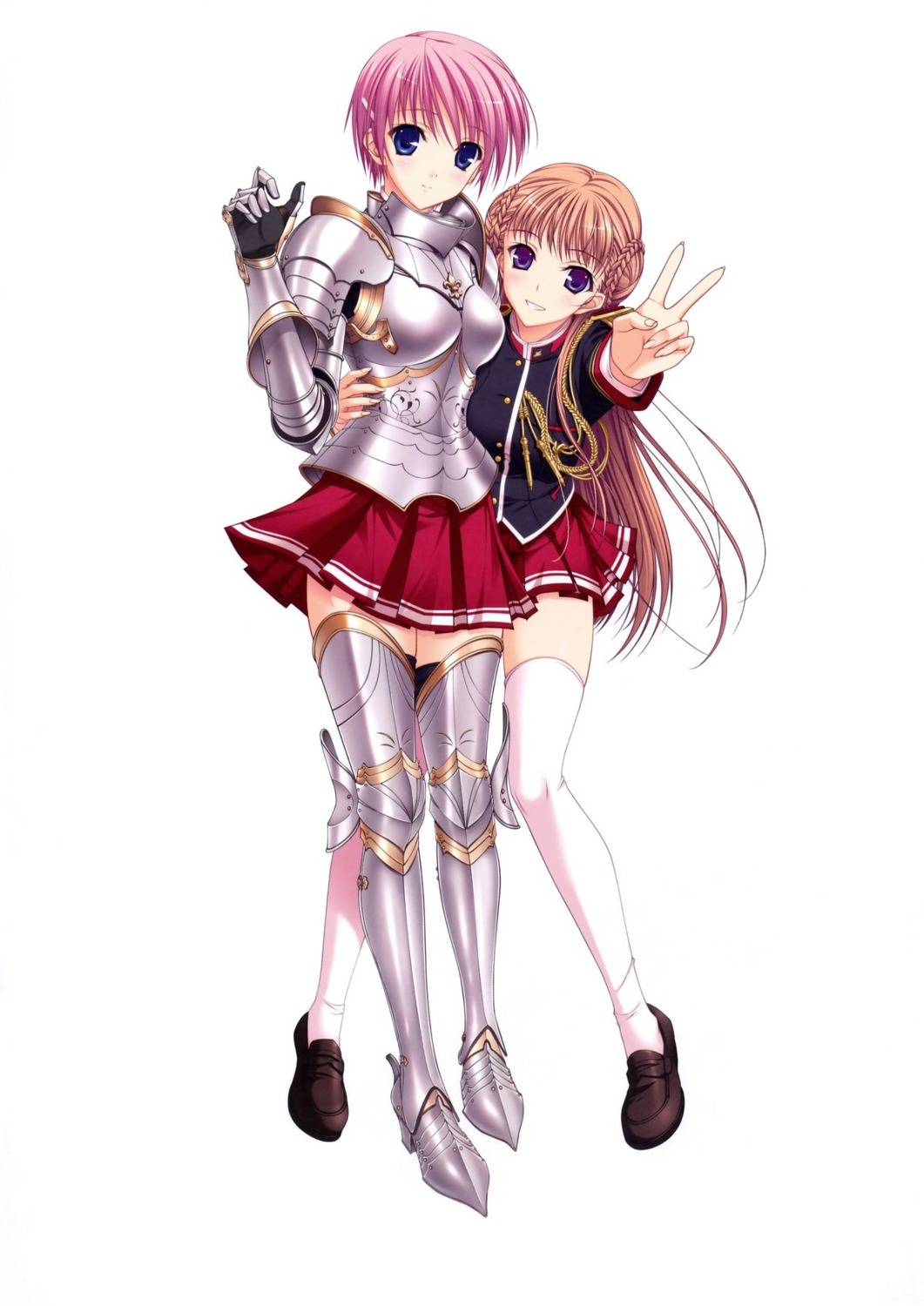 armor, kisaki_mio, komori_kei, noel_marres_ascot, screening, seifuku, thighhighs, walkure_romanze