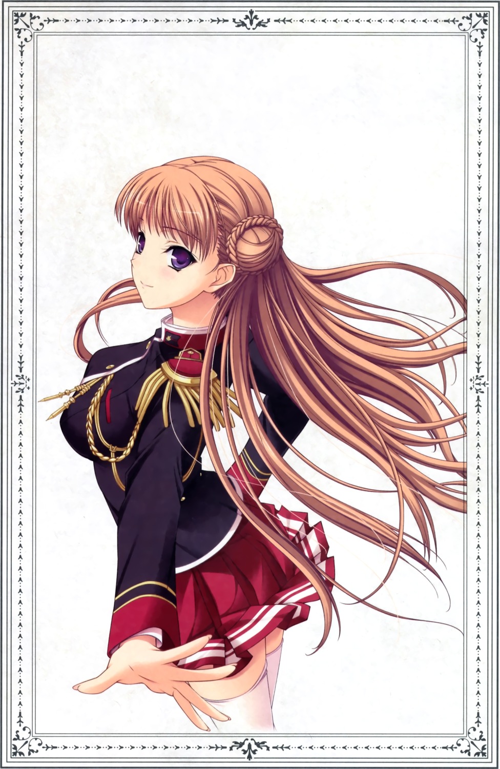 komori_kei, noel_marres_ascot, ricotta, seifuku, thighhighs, uniform, walkure_romanze