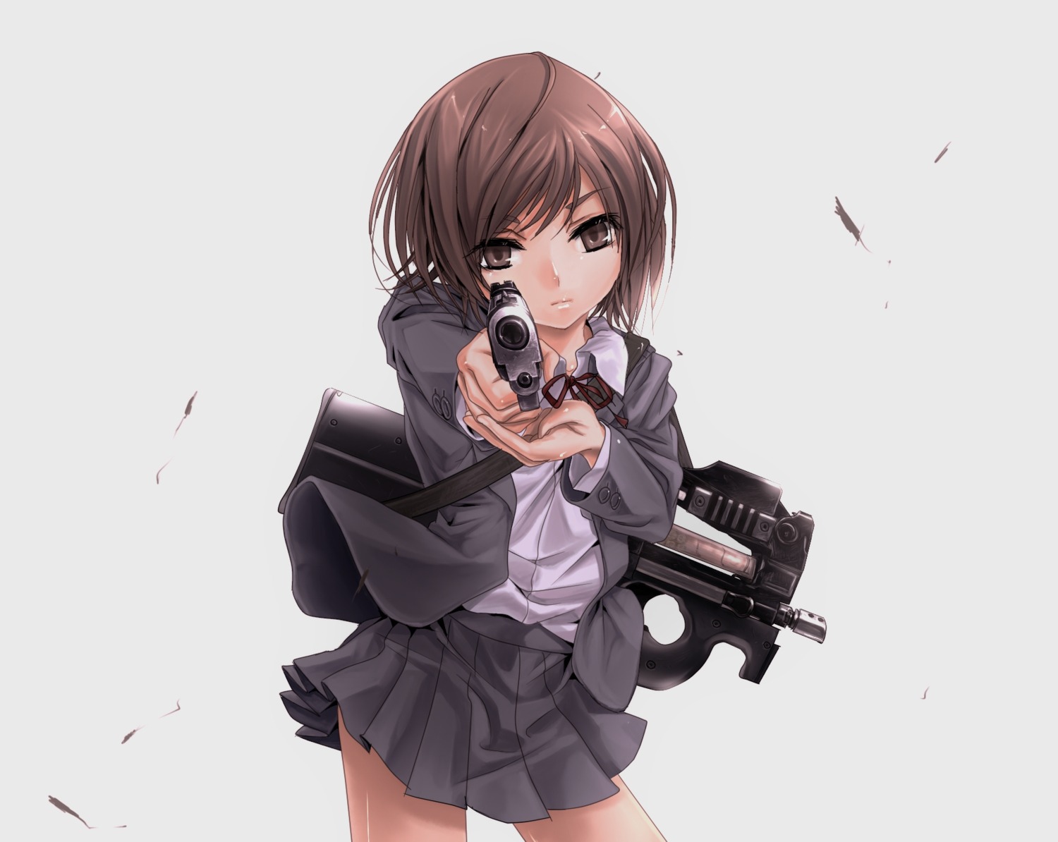 gun, gunslinger_girl, henrietta_(gunslinger_girl), seifuku, terabyte_(rook777)