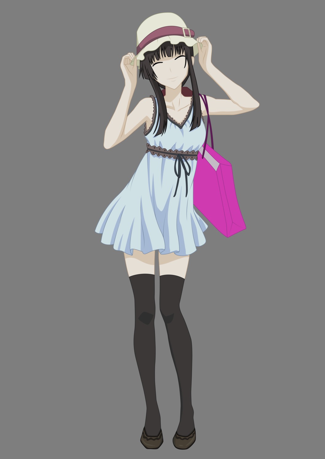 dress, sanka_rea, sankarea, thighhighs, transparent_png, vector_trace