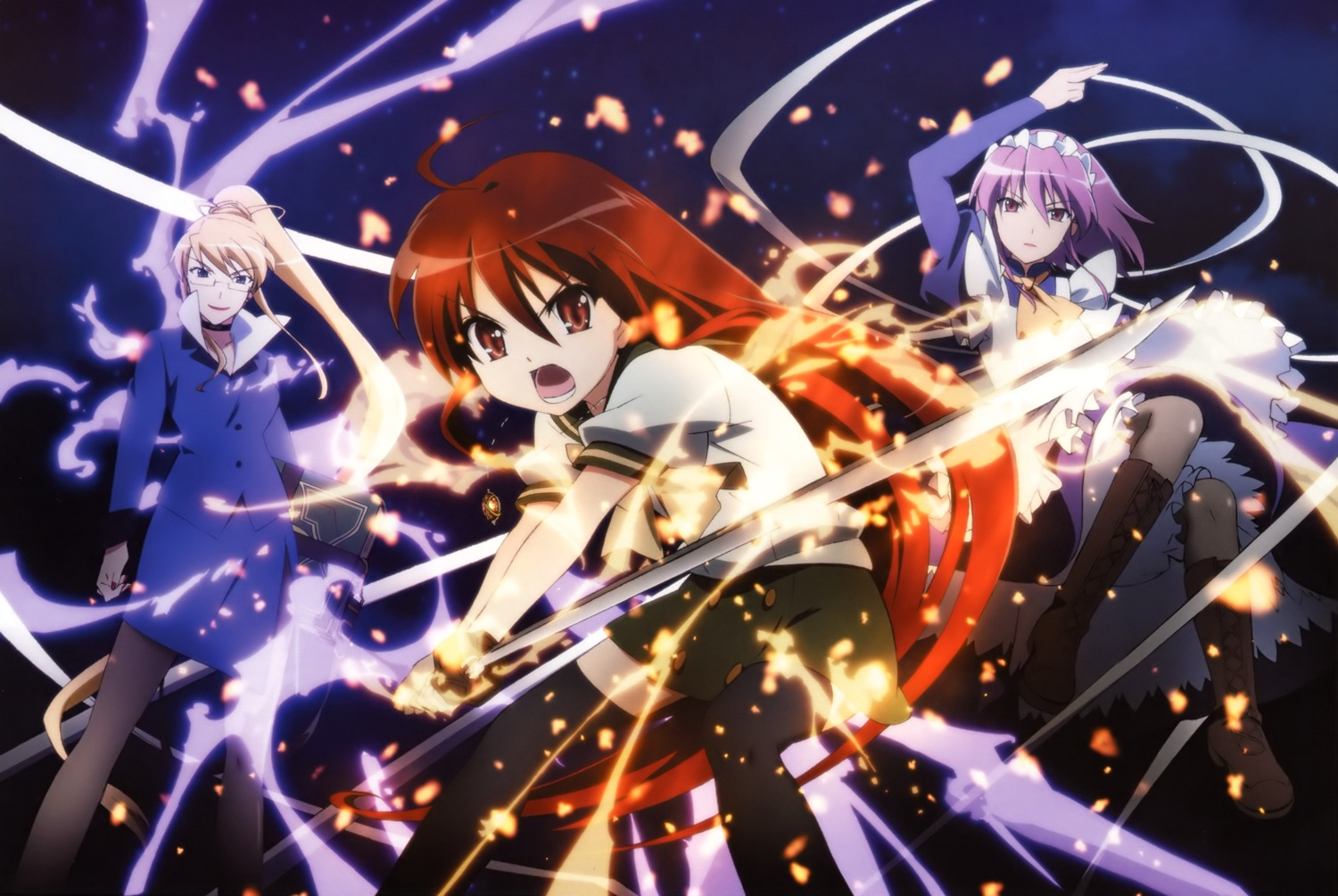 margery_daw, pantyhose, seifuku, shakugan_no_shana, shana, sword, thighhighs, wilhelmina_carmel