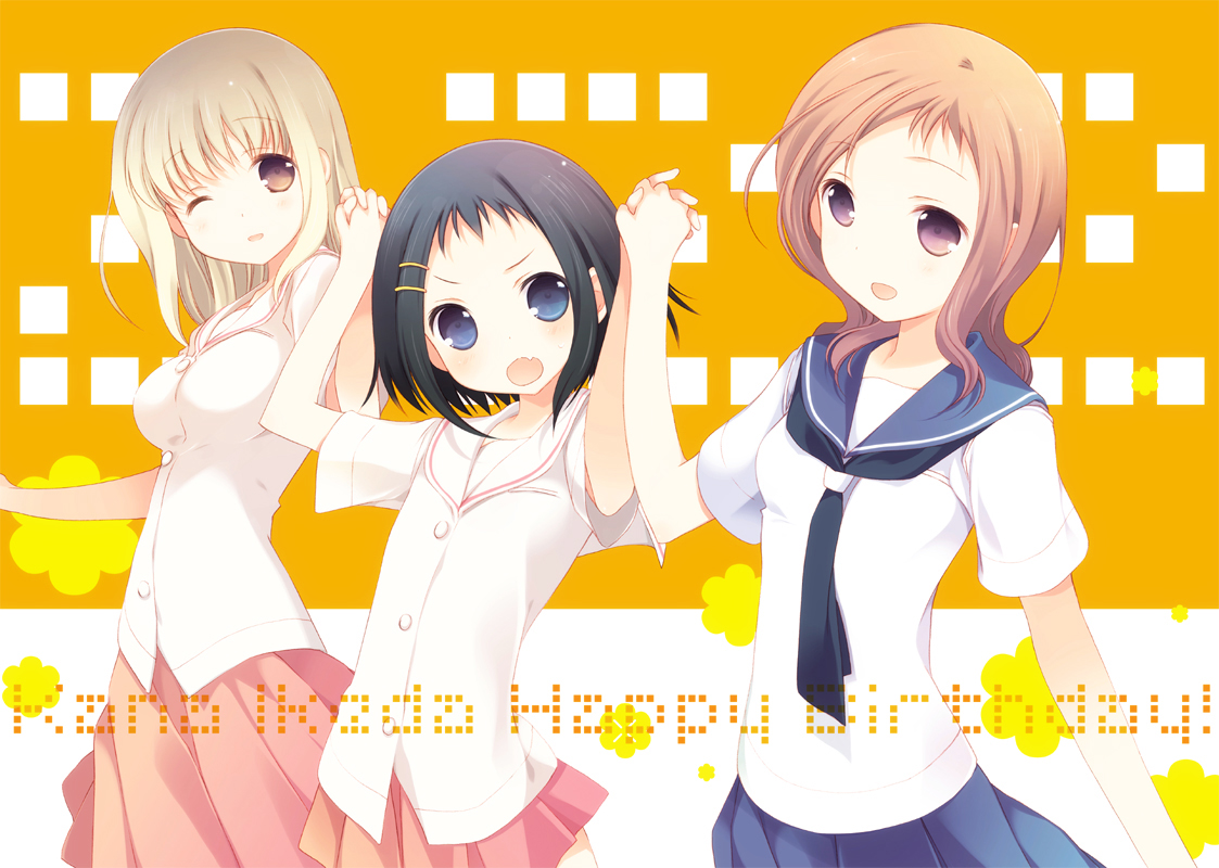 fukuji_mihoko, ikeda_kana, saki, seifuku, takei_hisa, tokumi_yuiko
