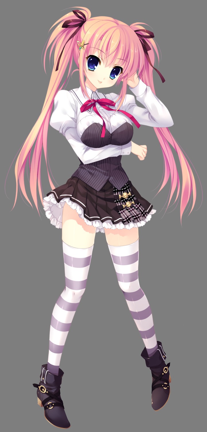 alia's_carnival, mitha, nanawind, seifuku, shinomori_yumi, thighhighs, transparent_png