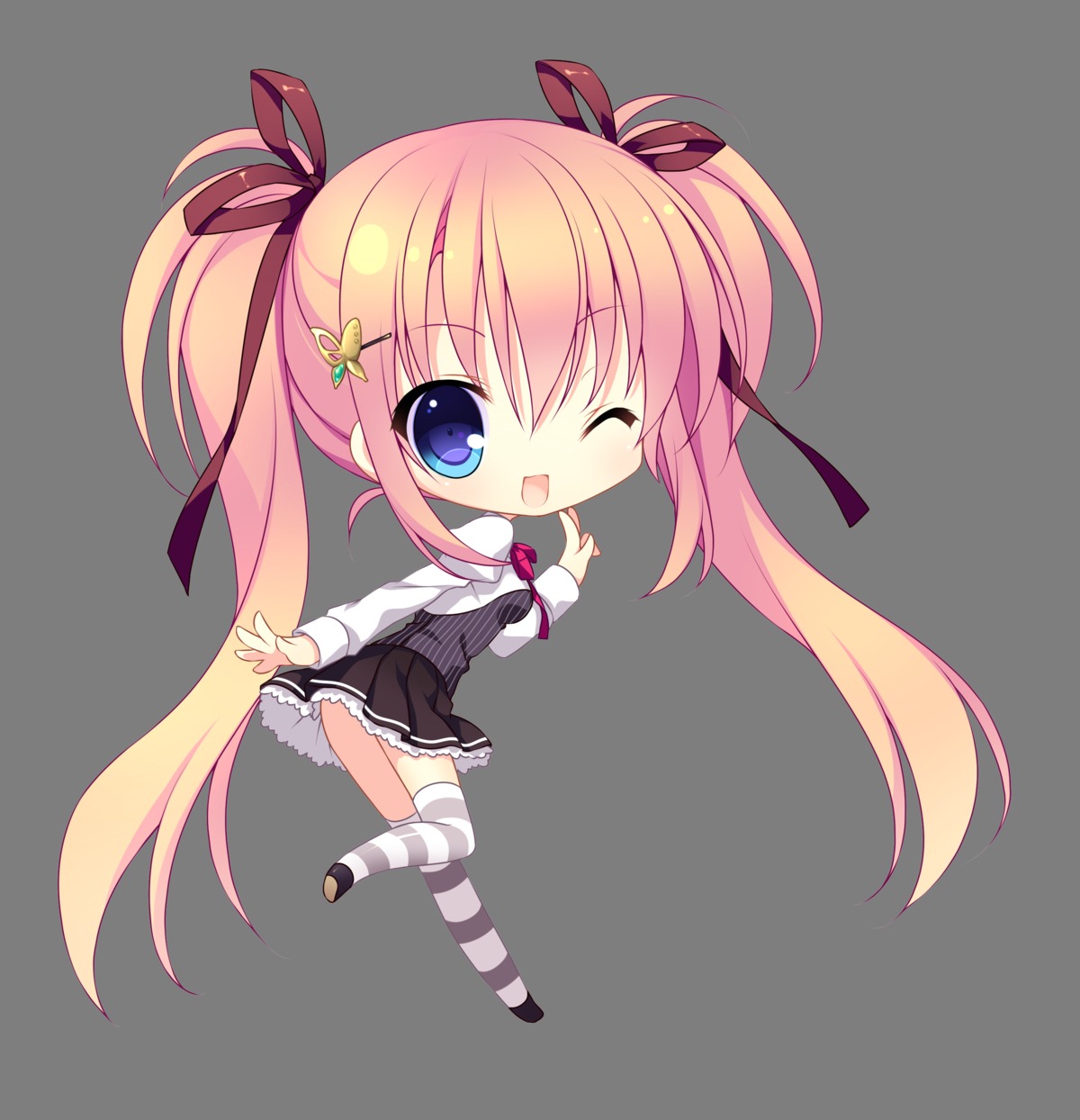 alia's_carnival, chibi, isumi_yura, nanawind, seifuku, shinomori_yumi, thighhighs, transparent_png