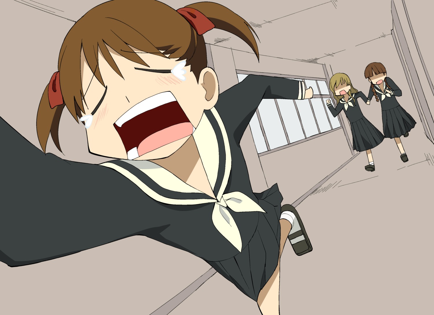 a1, fukuzawa_yumi, initial-g, maria-sama_ga_miteru, nichijou, parody, seifuku