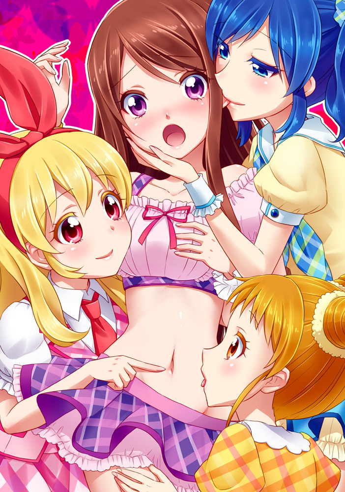 aikatsu!, arisugawa_otome, hoshimiya_ichigo, kiriya_aoi, shibuki_ran, yuri, yuu_(derodero)