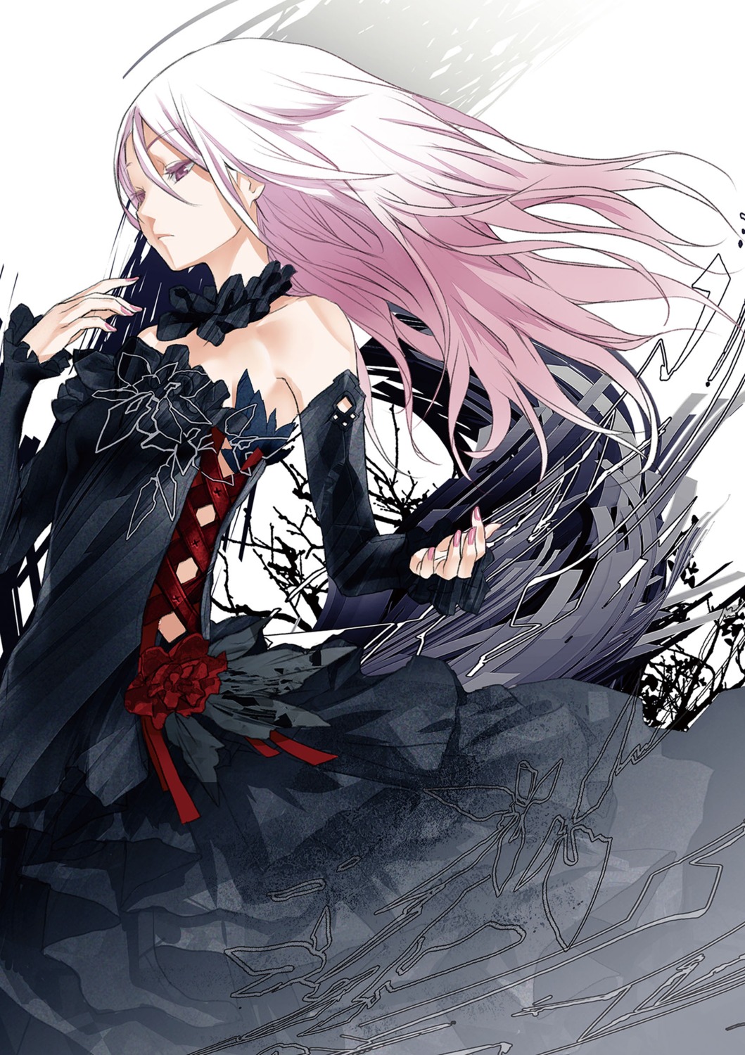 dress, egoist, guilty_crown, jpeg_artifacts, redjuice, yuzuriha_inori