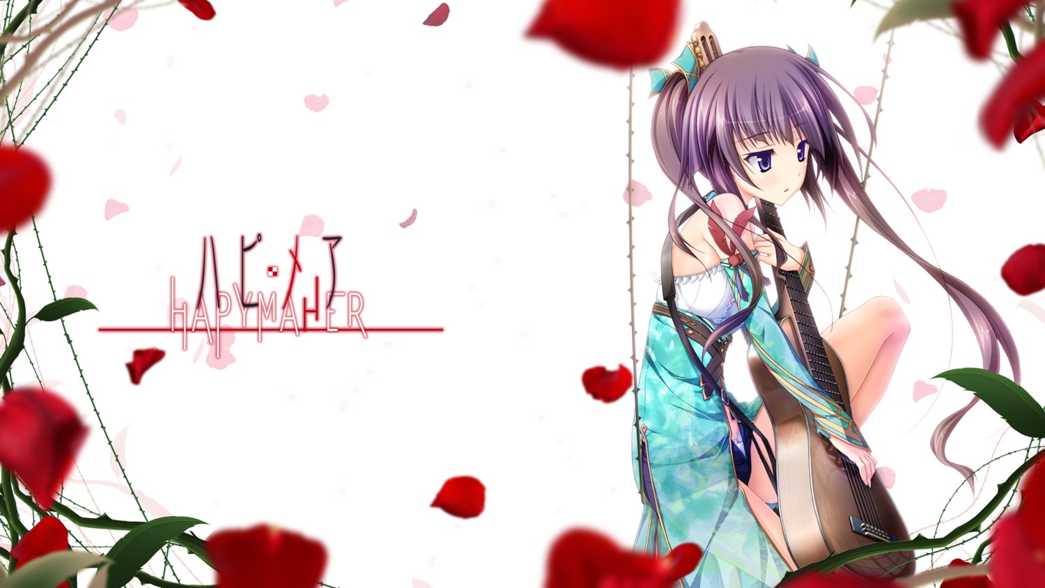 guitar, hapymaher, hirasaka_keiko, purple_software, tsukimori_hiro, wallpaper