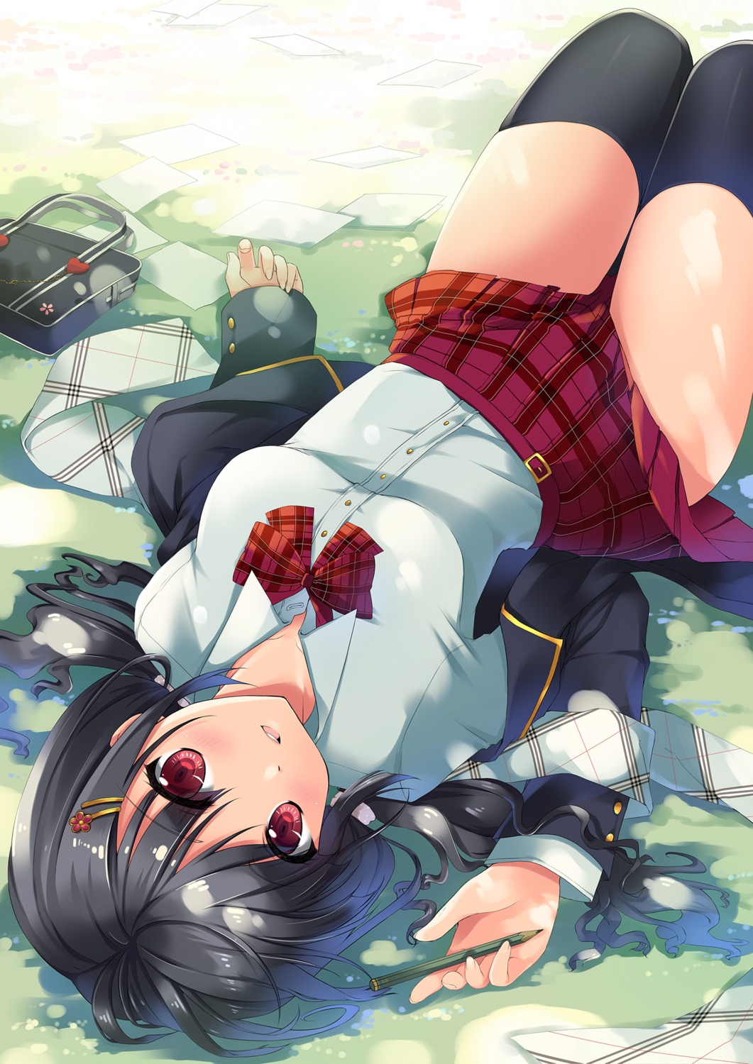 hanahanamaki, seifuku, thighhighs