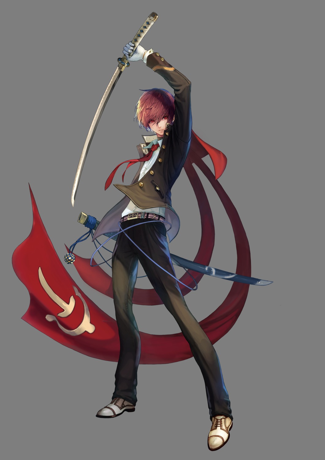 akai_katana_shin, male, shinjou_tsubaki, sword, tachikawa_mushimaro, transparent_png