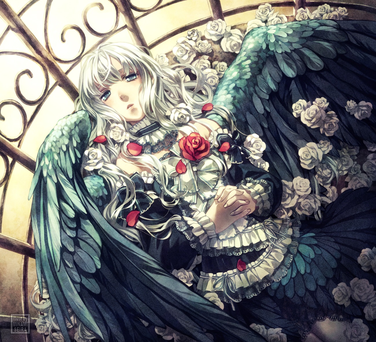 dress, minami_seira, wings