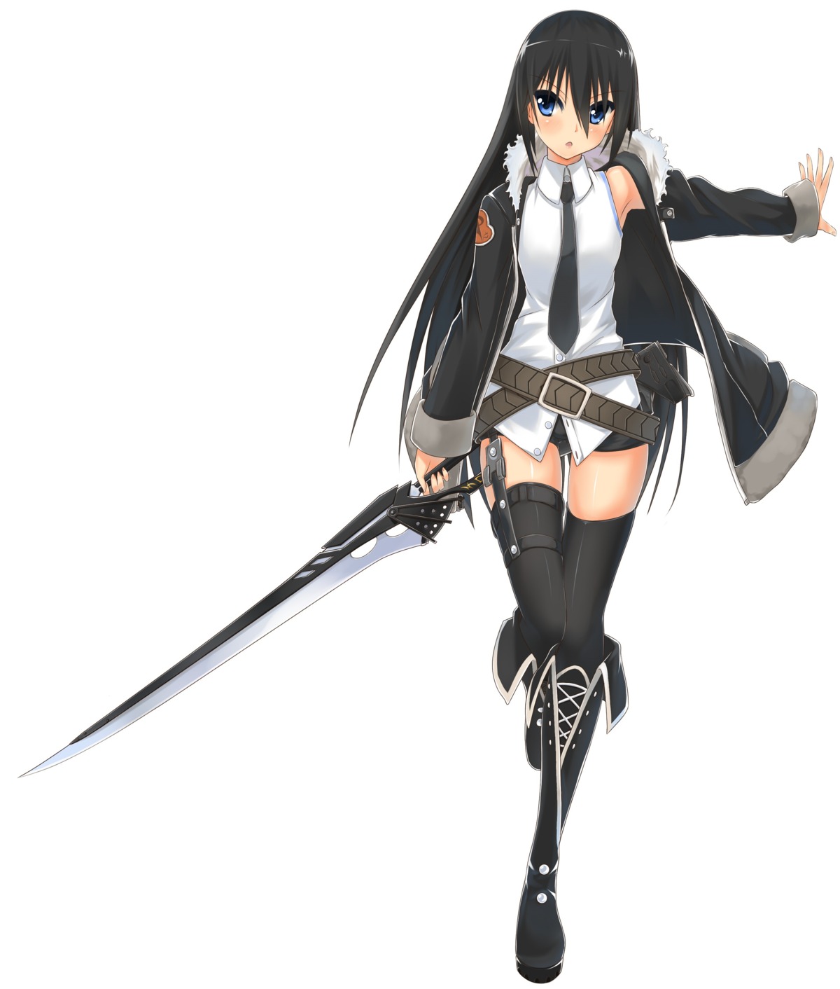 sword, thighhighs, ukeuke